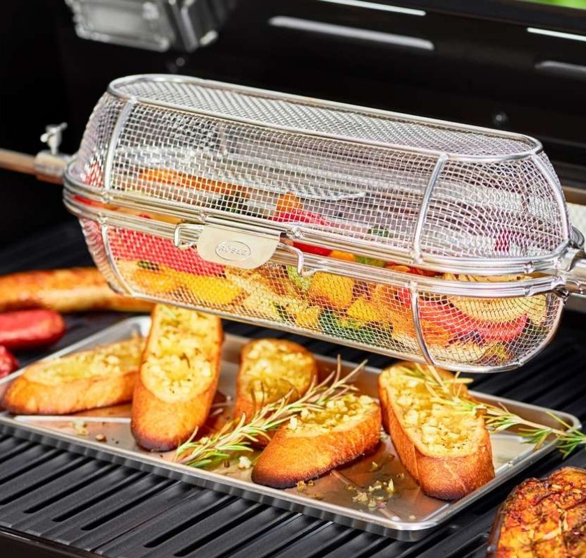 Grillbricka i rostfritt st�l med vitl�ksbr�d