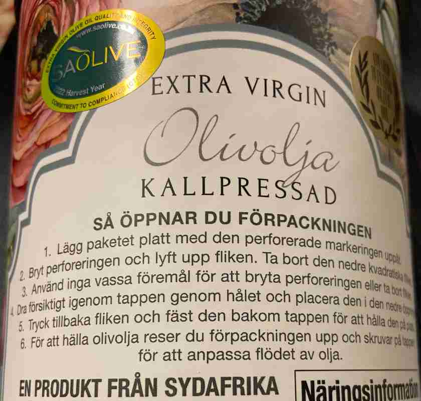 F�rpackningens baksida