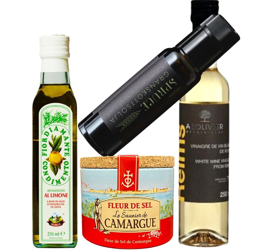Mammas favoriter, citronolja, granskottsolja, fleur de sel, champagnevin�ger