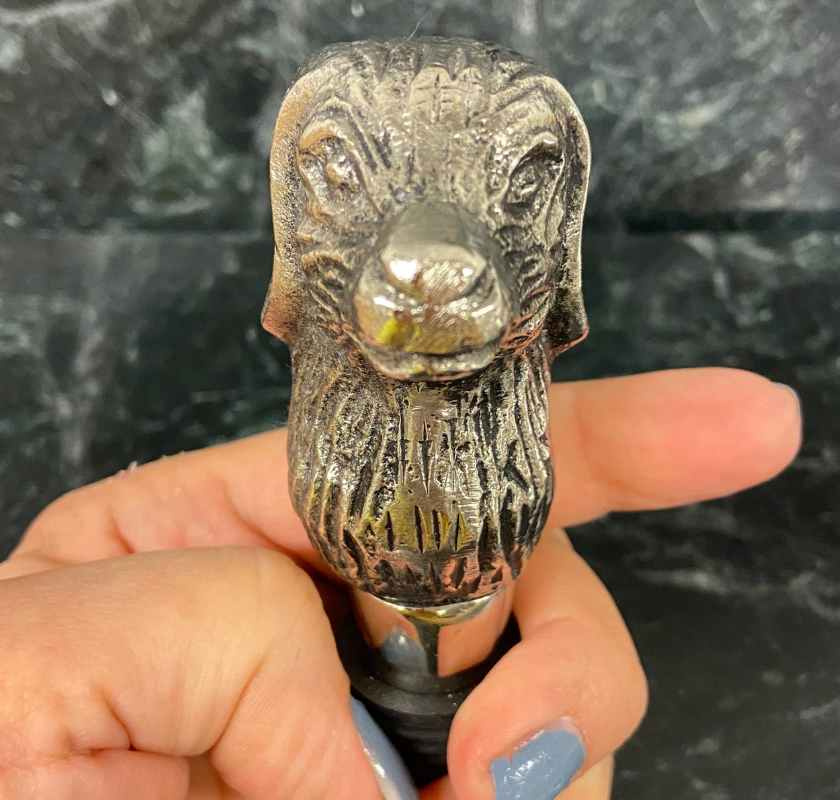 Flaskstopp hundhuvud, nosen rakt fram