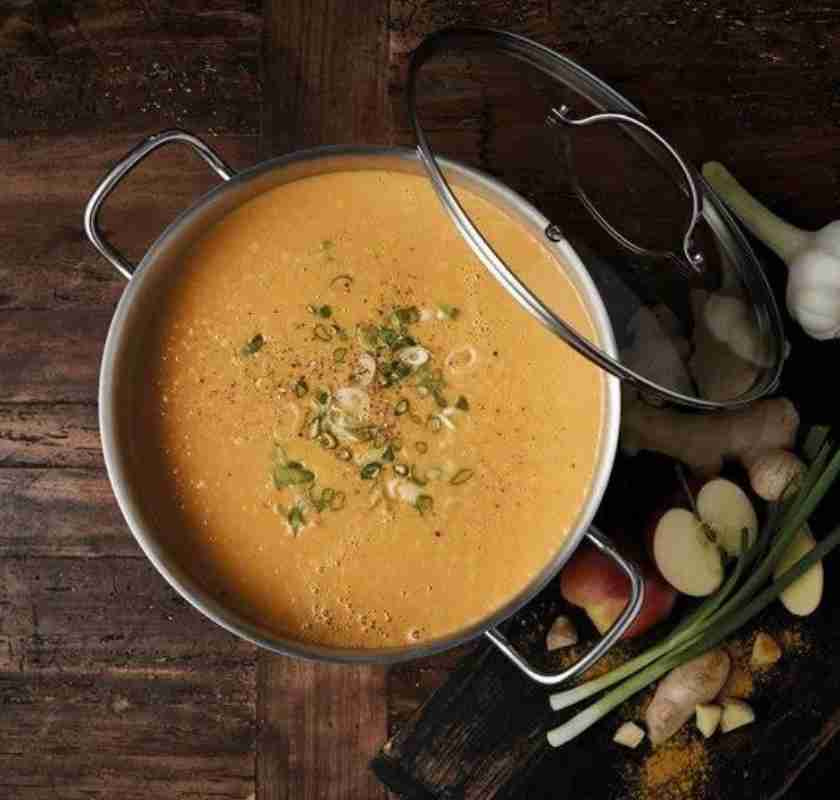 Gryta rostfri med lock 17 liter med soppa