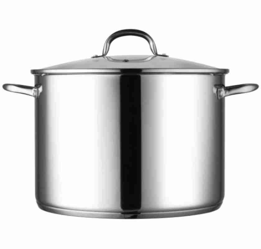 Gryta rostfri med lock 17 liter frilagd