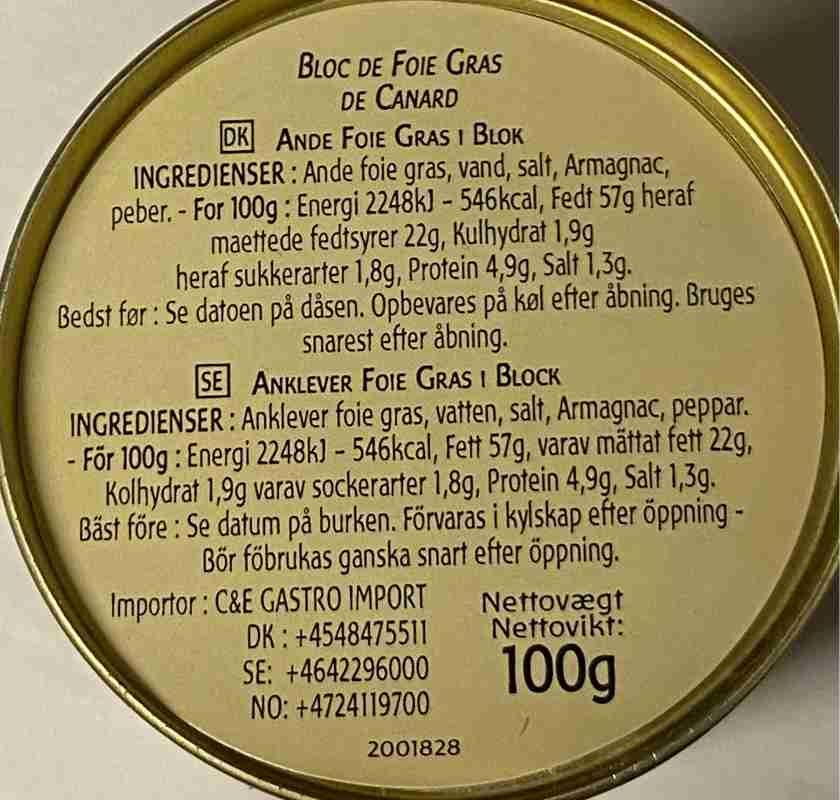 Foie Gras anklever IGP 100g