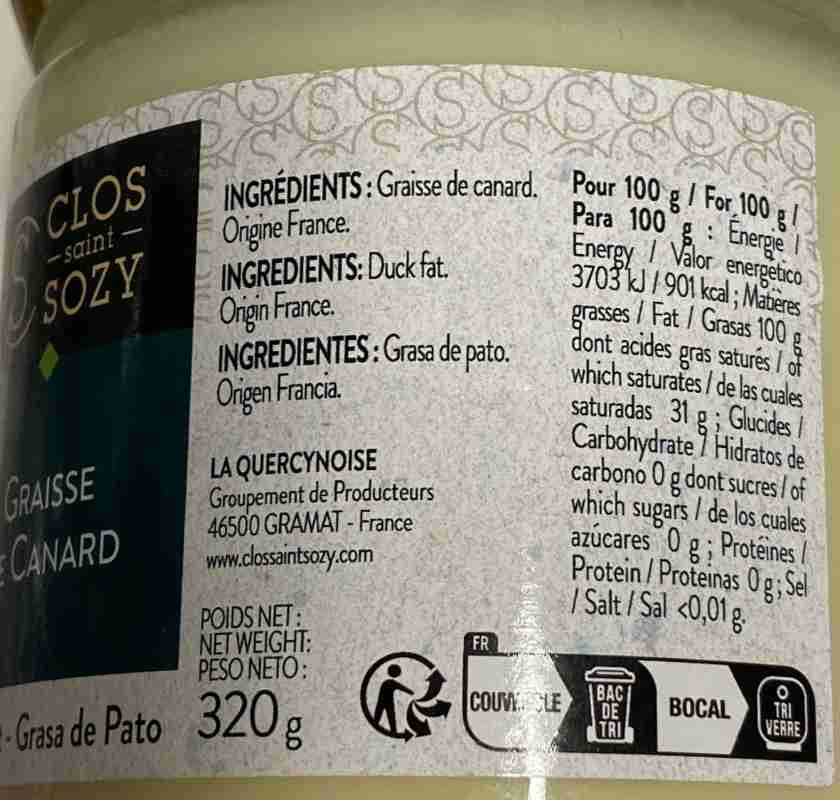 Ankfett Clos Saint Sozy 320g