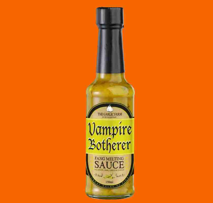 Vampire Botherer mot orange bakgrund