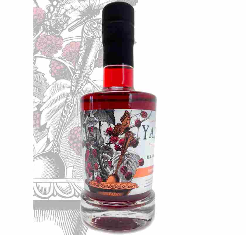 Hallonvin�ger Yarty rasperry vinegar med illustration