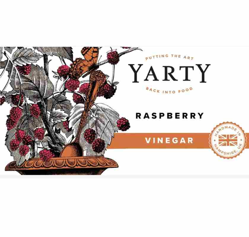 etikett till Hallonvin�ger Yarty rasperry vinegar
