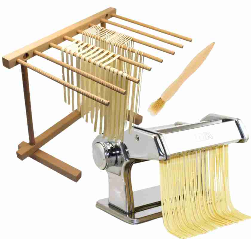 Pastamaskin med torkst�llning samt pensel f�r reng�ring