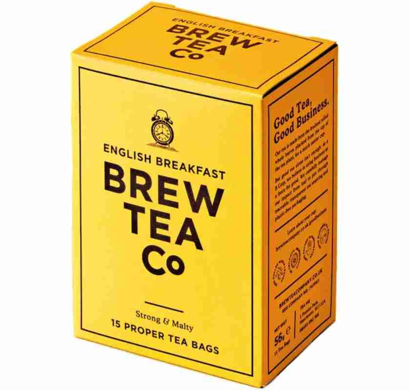 Englsih Breakfast Tea Brew Tea Co tep�sar f�rpackning