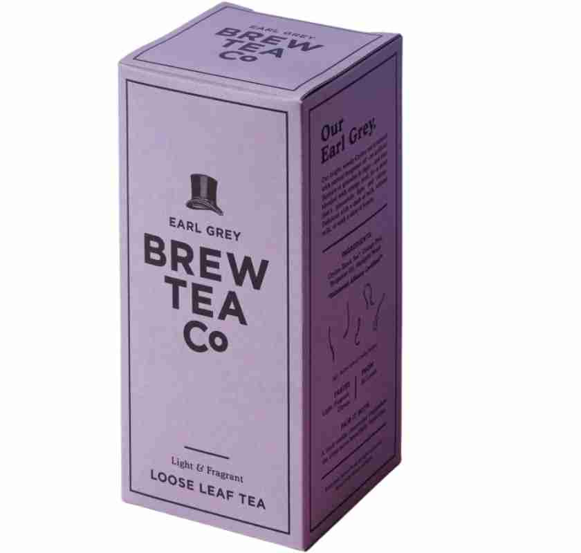 Lila l�da med earl grey te fr�n Brew tea co