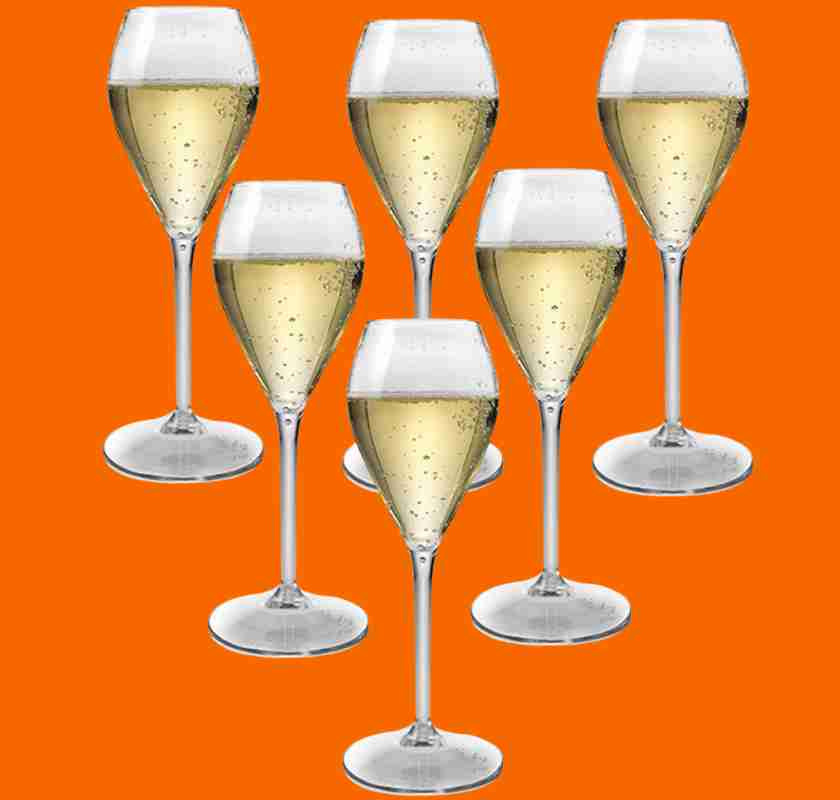 Champagneglas i plast 6-pack
