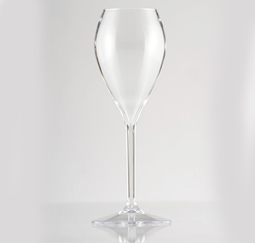 Champagneglas i plast tomt