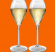 Champagneglas i plast 2-pack mot orange bakgrund