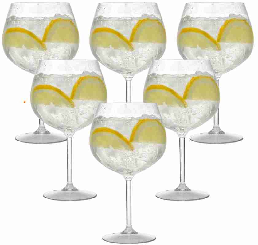 Balloonglas f�r vin eller GT i plast 6-pack