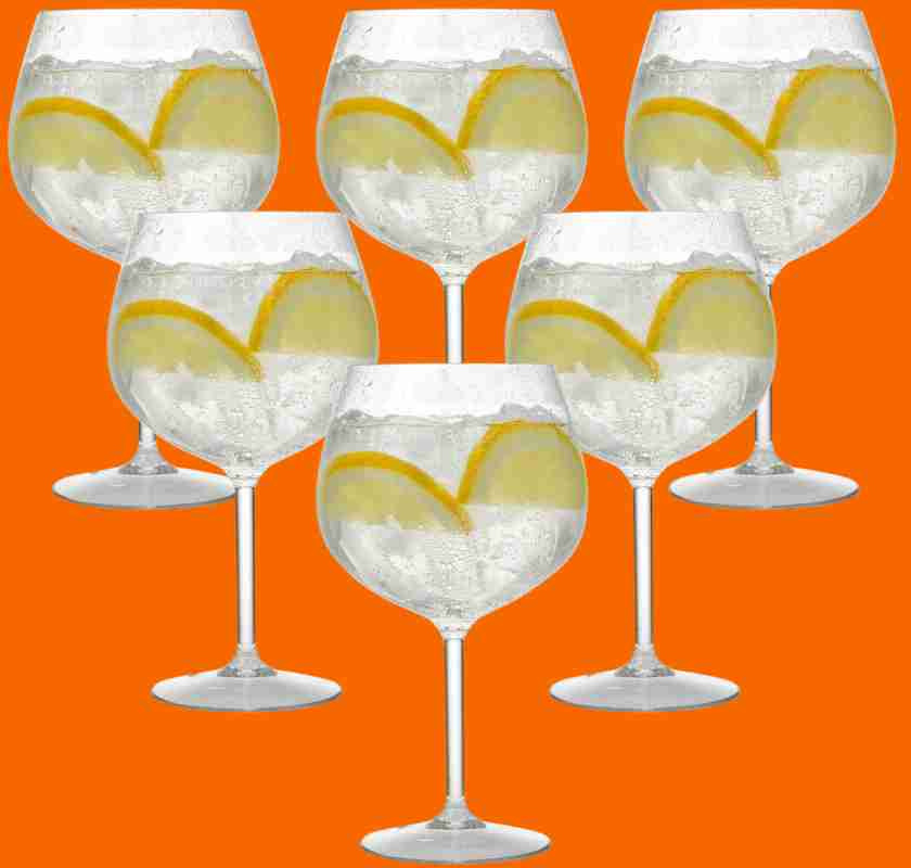 Balloonglas f�r vin eller GT i plast 6-pack