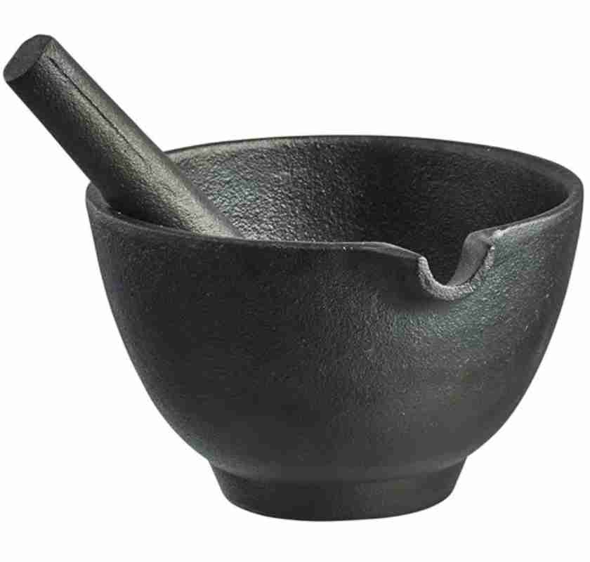 Mortel och st�t i gjutj�rn frilagd