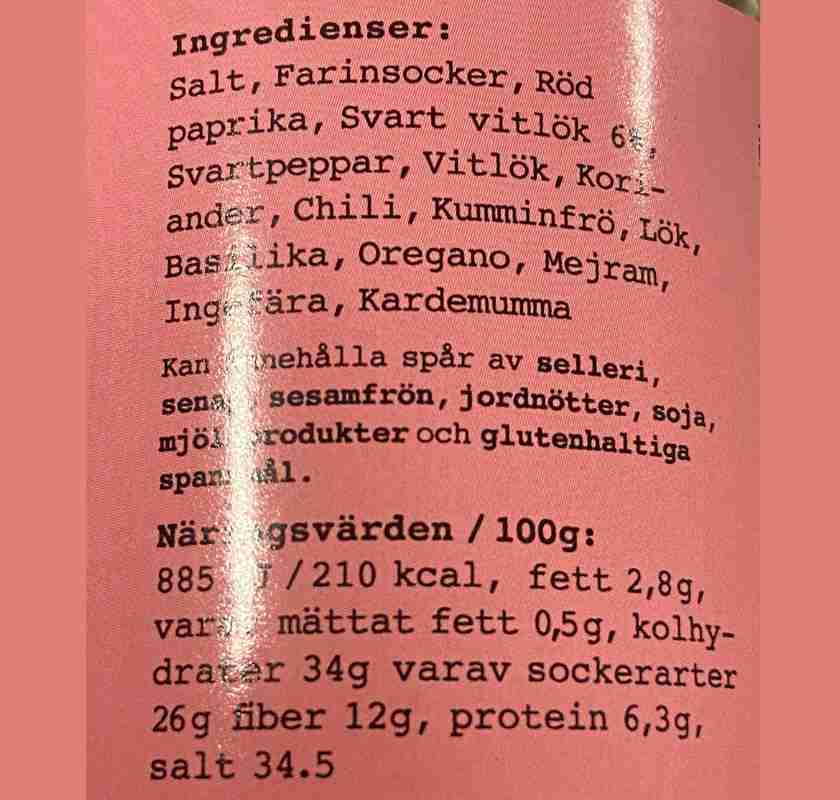 KRUT RiBRUB med black garlic inneh�ll p� burken