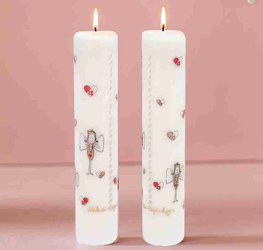 Adventsljus �ngel kalenderljus 2st mot rosa