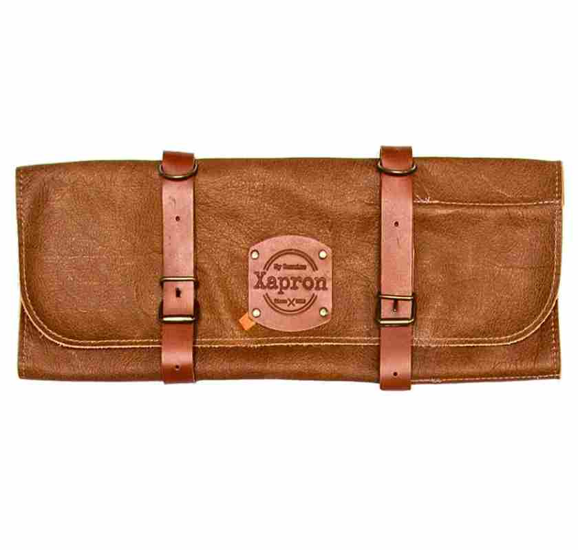 Knivv�skor i skinn brun  Xapron f�r 5 knivar