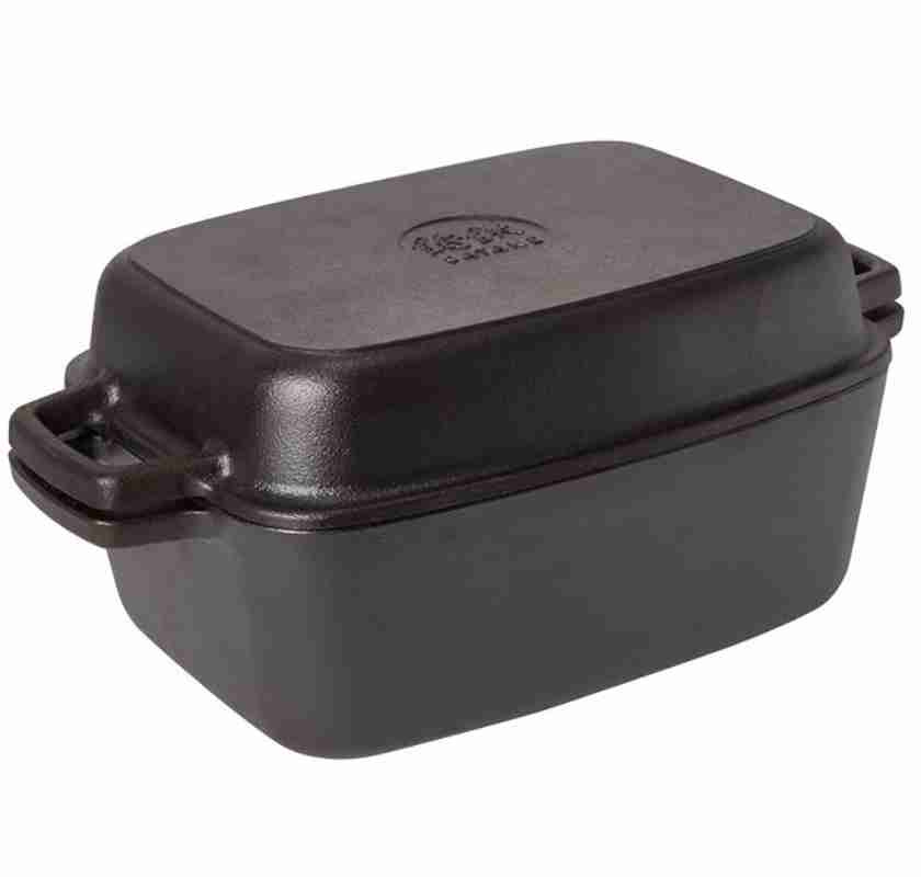 Gjutj�rnsgryta rektangul�r 2 delad