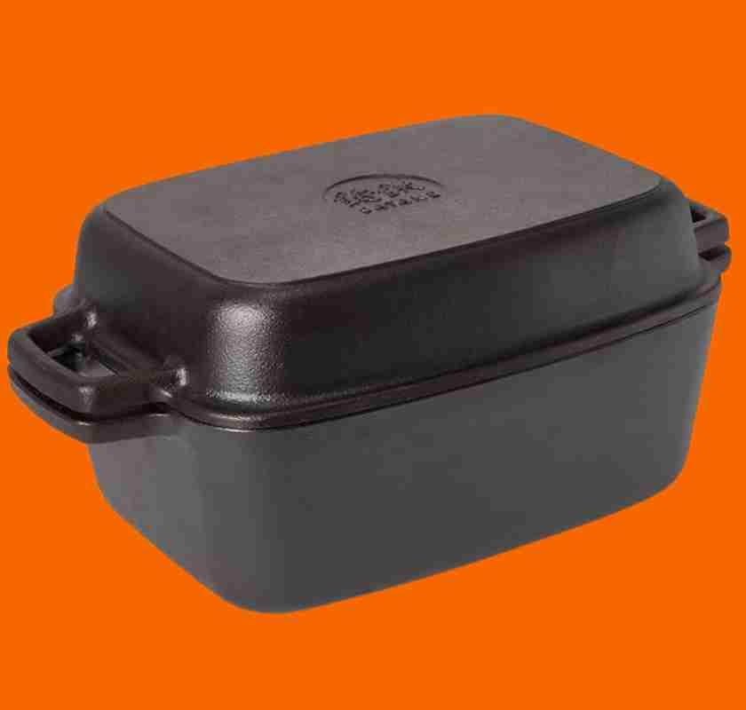 Gjutj�rnsgryta rektangul�r 2 delad