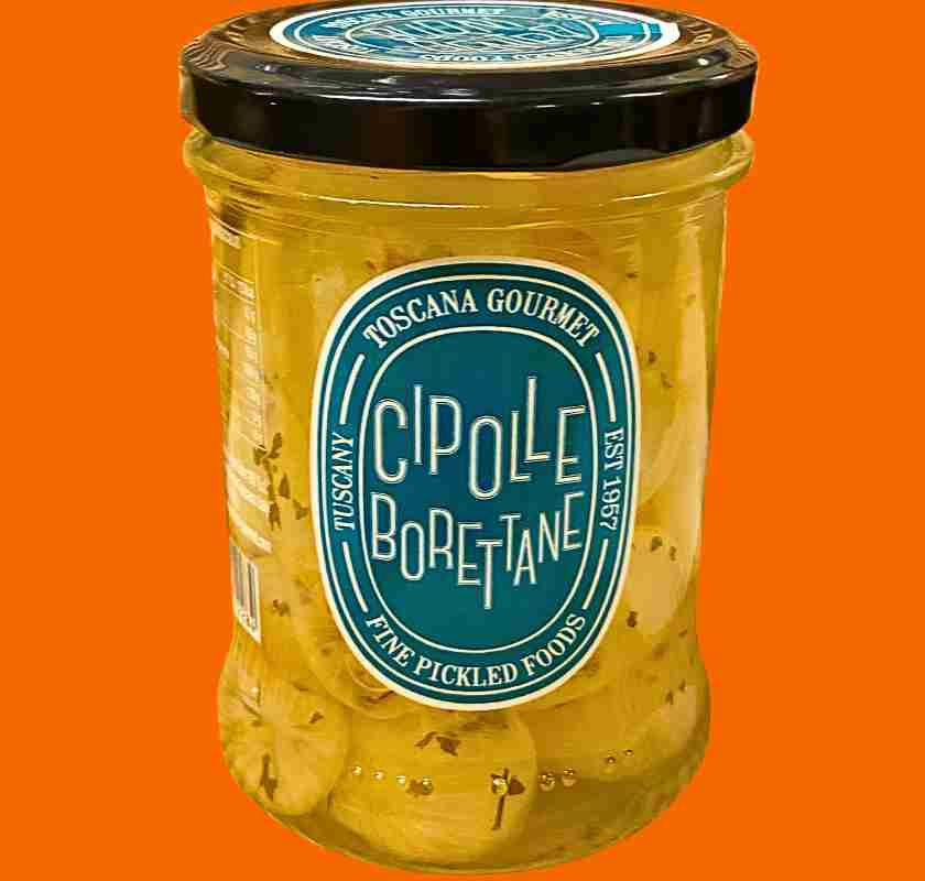 Cipolle Borettanel�k Toscana Gourmet frilagd mot orange