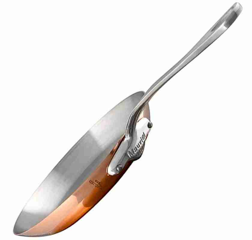 Stekpanna i koppar Mauviel M''150S frilagd