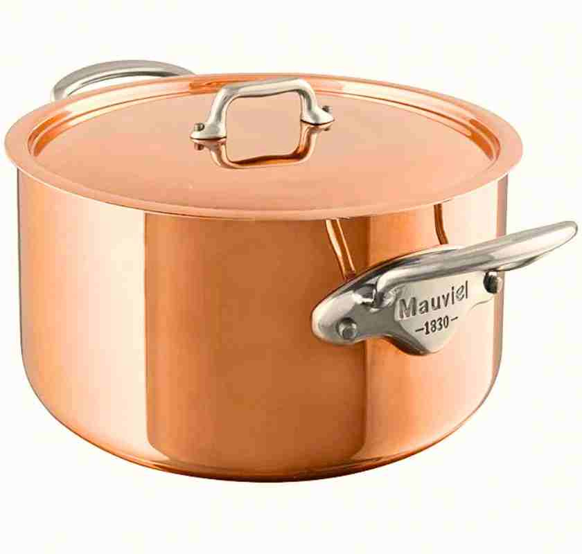 Mauviel M''150S Gryta med lock Dia 24 x 13,5 cm 5,9 liter Koppar/St�l