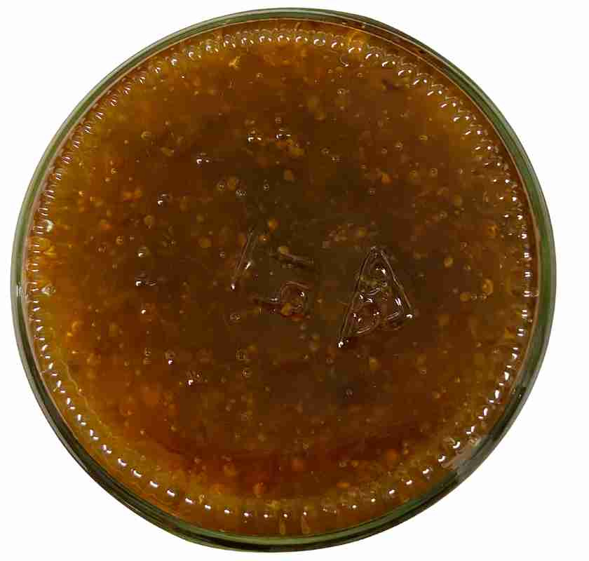 Senga Fikon-Mostarda i glasburk fr�n undersidan