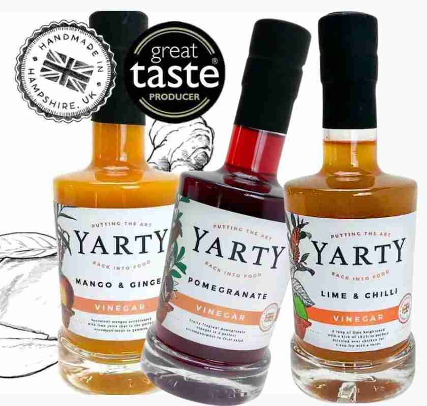 Tre smakfyllda hantverks-vin�grar fr�n Yarty