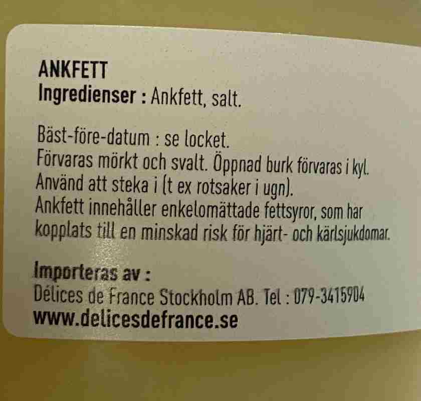 Ankfett French Gourmet I glasburk 300g inneh�ll