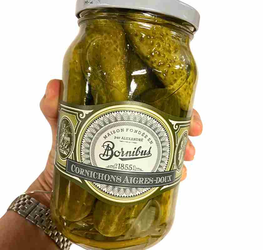 Cornichons aigre-doux Bornibus, hand h�ller burk