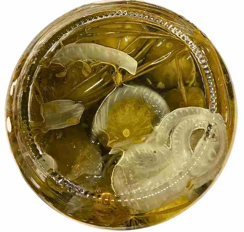 Cornichons aigre-doux Bornibus, burkens undersida