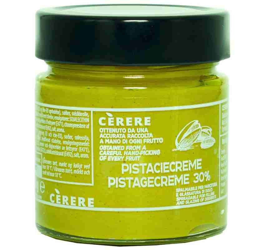 Pistagekr�m C�rere i glasburk med svart lock