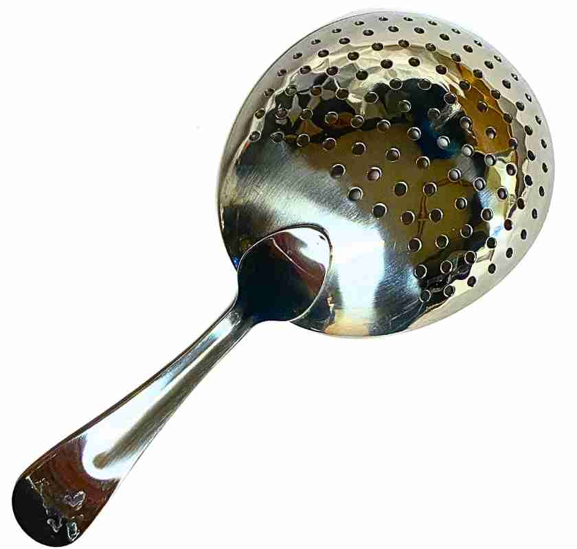 Cocktailsil Julep strainer Speakeasy ovanifr�n med baksidan upp�t