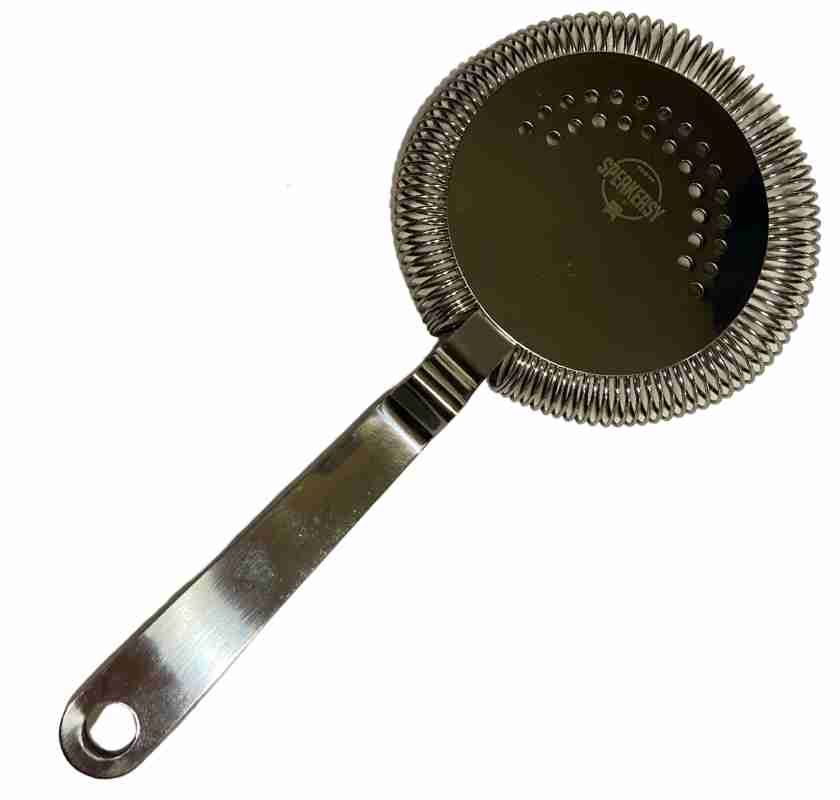 Cocktailsil Hawthorn strainer Speakeasy ovanifr�n, baksidan