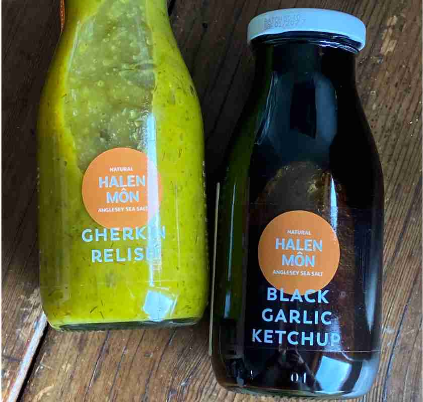 Black Garlic Ketchup & gherkin relish