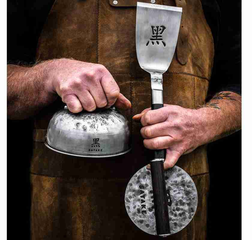 man h�ller smash-set i 3 delar, Smash, Spatula & Cloche Satake Kuro