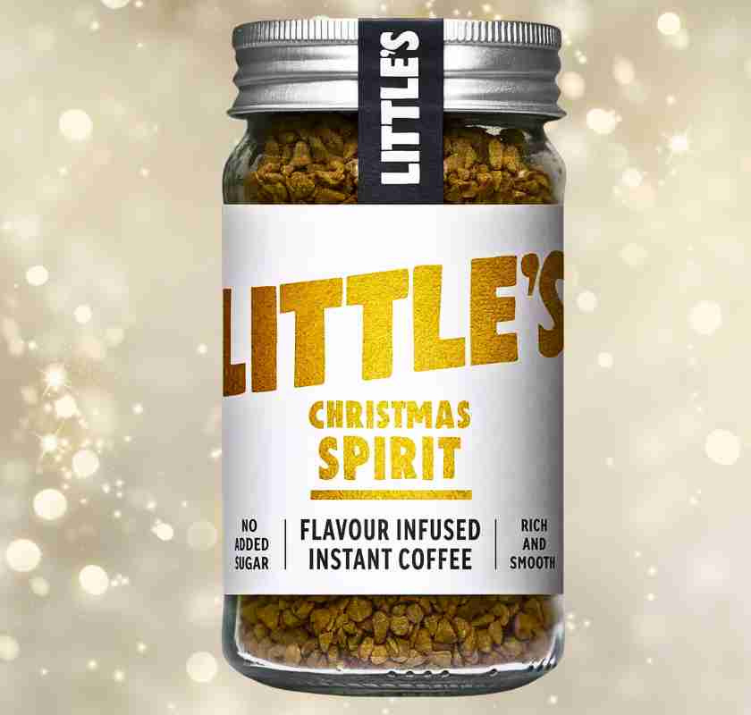 Christmas Spirit flavored instant coffee Littles smaksatt snabbkaffe med julsmak