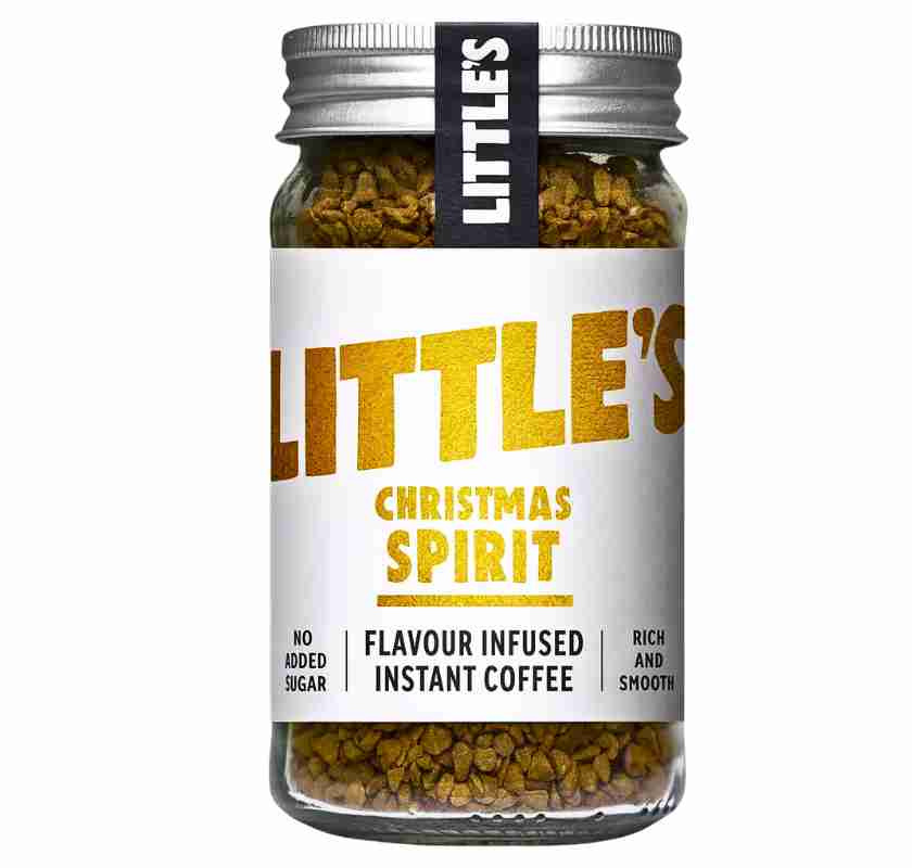 Christmas Spirit flavored instant coffee Littles smaksatt snabbkaffe med julsmak