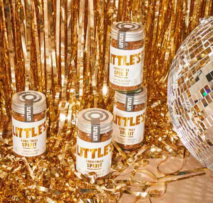 Christmas Spirit flavored instant coffee Littles smaksatt snabbkaffe med julsmak