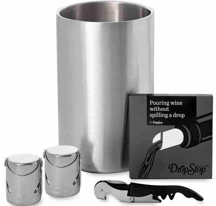 Vin set Bordeau med vinkylare, korkskruv, droppskydd och korkar