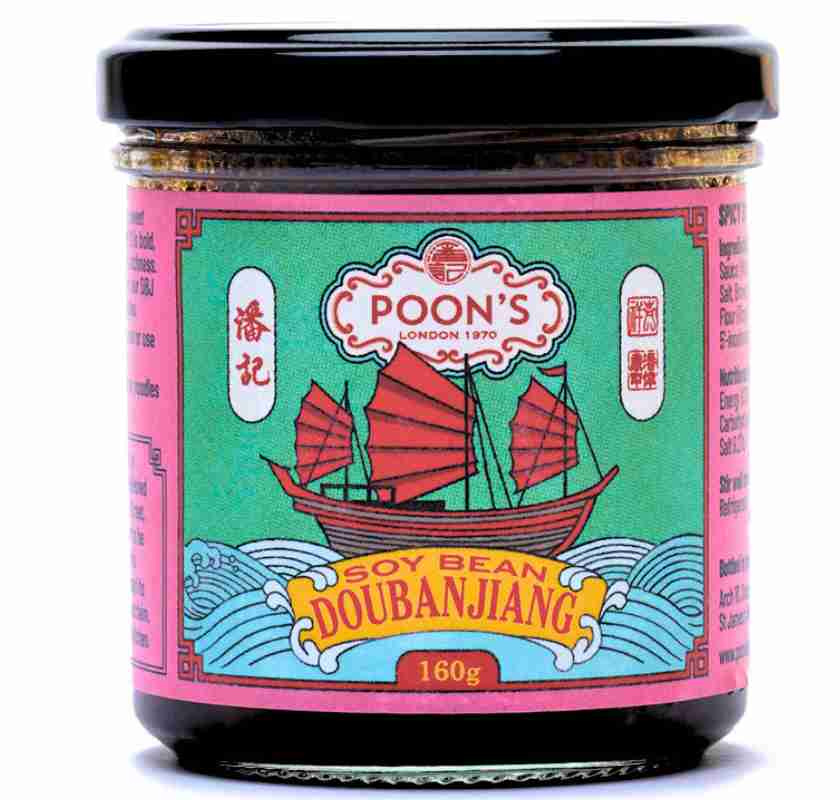 Burk med Poon''s London Soy Bean Doubanjiang – fermenterad kinesisk chilib�npasta