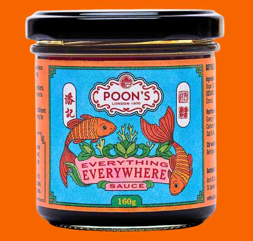 Poon''s Everything Everywhere Sauce I glasburk, mot orange