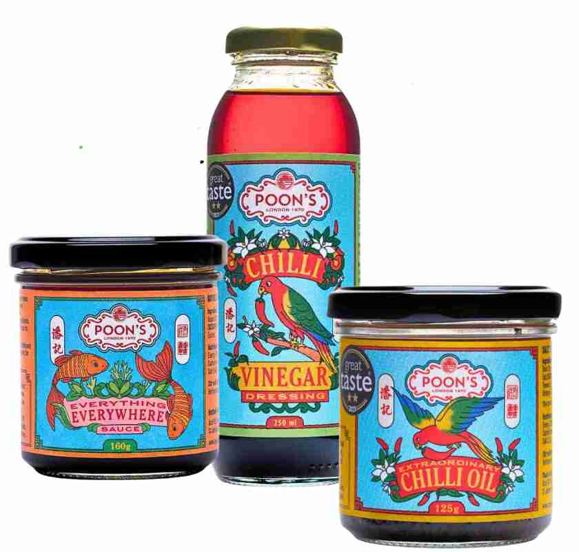  Poon''s Pantry Essentials: Extraordinary Chilli Oil (Hetta & Crunch)  Everything Everywhere Sauce (Namnet s�ger allt – passar till ALLT)  Chilli Vinegar Dressing (Syra & Balans)
