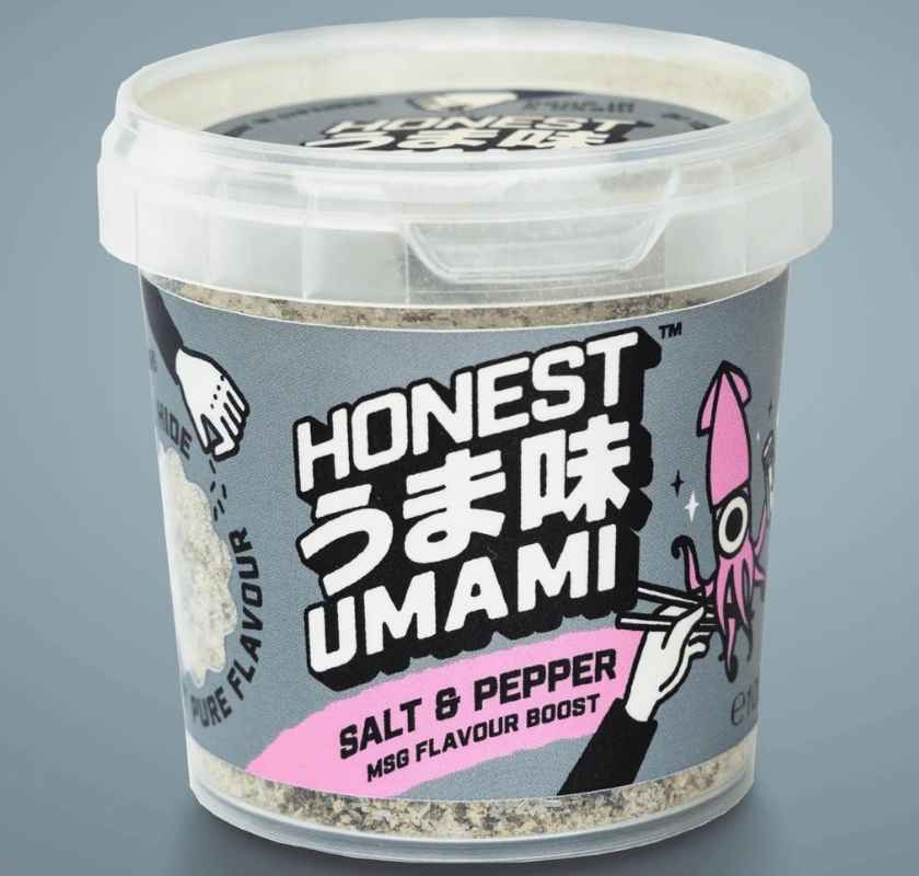 Burk med  Salt & Pepper MSG Flavour Boost Honest Umami