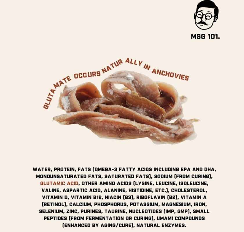 MSG finns naturligt i ansjovis Honest Umami